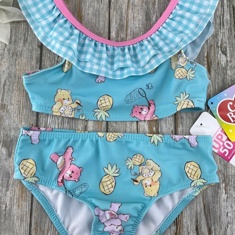 Toddler Girl Care Bears Ruffle Bikini Swimsuit Two-Piece, Size 4T